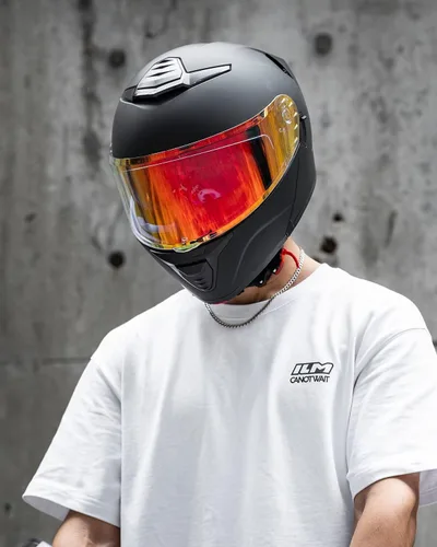 Miniatura 8 de ILM Casco modular de motocicleta para adultos, de cara completa, abatible, con doble visera, Street Bike Racing DOT modelo MM966