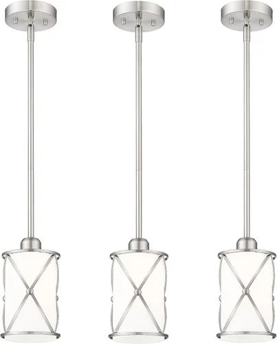 Miniatura 10 de CH9176BK-3PK - Luces colgantes de cristal para isla de cocina, paquete de 3, iluminación colgante de cocina negra sobre la isla con varilla, moderna