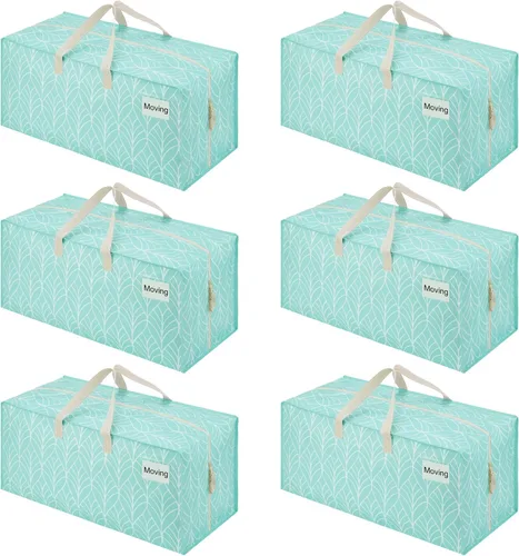 Miniatura 47 de VENO Paquete de 2 bolsas de mudanza, correas de mochila, mudanza, cajas de almacenamiento universitario, con tapas, resistentes, extragrandes, asas