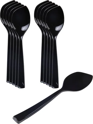 Miniatura 16 de Restaurantware Cucharas de postre de 4.5 x 1 pulgada, 100 cucharas desechables de degustación, asas resistentes, cucharas de plástico amarillo bebé