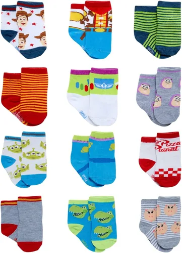 Disney Calcetines para bebé - Paquete de 12 Mickey Mouse, Winnie The Pooh, Rey León, Toy Story (recién nacidobebé)