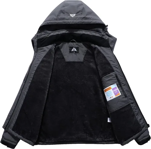 Miniatura 3 de Chaqueta de esquí impermeable para mujer, resistente al viento, cortavientos, abrigo de nieve cálido con capucha