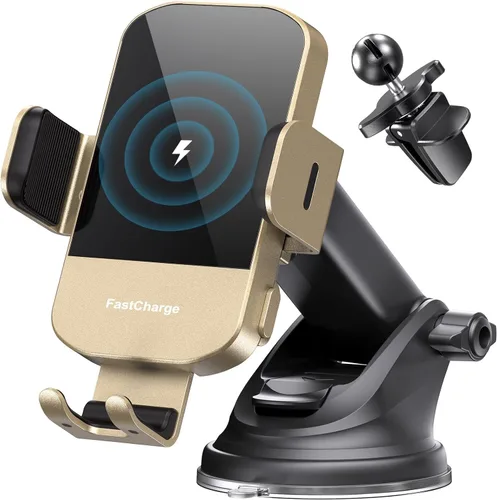 Miniatura 11 de Cargador de Coche Inalámbrico, Carga Rápida de 15W, Cargador de Coche con Abrazadera Automática, Soporte de Teléfono para Coche Compatible