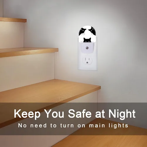 Miniatura 6 de Luz nocturna de gato, luces nocturnas de gato negro enchufables a la pared, lámpara LED con sensor de atardecer a amanecer, 0.5 W para niños, niñas