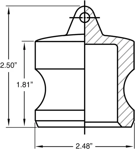 Miniatura 2 de Gloxco Montaje de leva y ranura, aluminio, tipo DP, 2" macho Camlock Dust Plug (CAM-20-DP-AL)