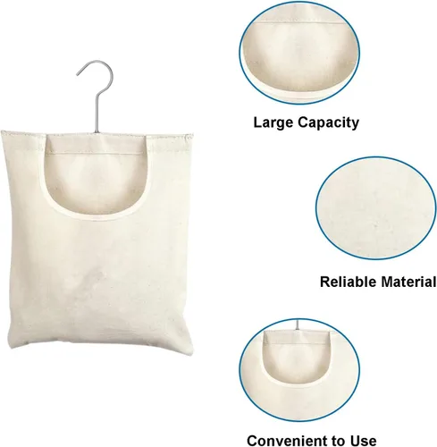 Ragyzity Bolsa de lona para ropa, color beige (13.33 x 11.25 pulgadas), cierre de cremallera, bolsa portátil para colgar en el hogar, balcón, viajes