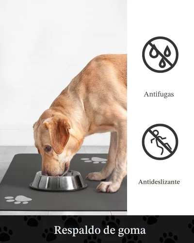 Miniatura 5 de Tapete para comedero de mascotas, absorbente, para tazón de alimentos y dispensador de agua del perro, no deja manchas, se seca rápido