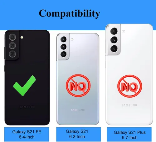 Miniatura 2 de Funda para Samsung Galaxy S21 FE 5G y protector de pantalla de vidrio, cubierta de puerto a prueba de polvo, protección de cuerpo completo, funda