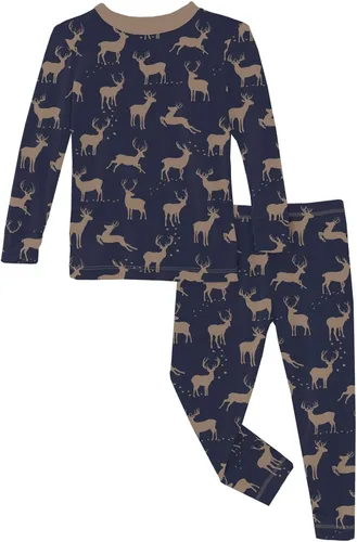 Miniatura 105 de KicKee Pants Conjunto de pijama de manga larga con estampado de piezas