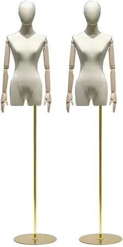 Miniatura 9 de 2pcs Adjustable Small Female Dress Form Mannequin Torso with Detachable Head & Height Stand for Clothing, Jewelry, Tailoring, Fashion Shows, &