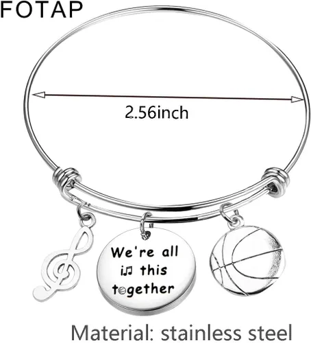 Miniatura 2 de FUTAP - Pulsera con texto en inglés "We're All In This Togethers", regalo de amistad para amigos