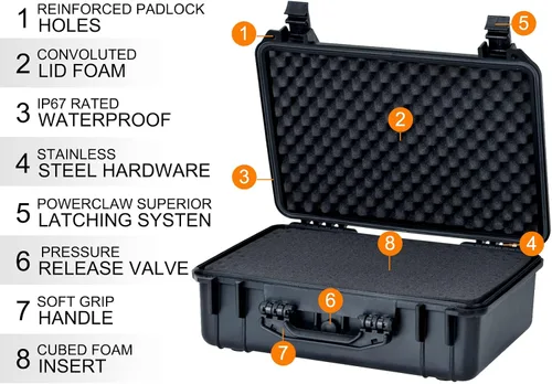 Miniatura 4 de MEIJIA Funda protectora impermeable IP67 portátil para todo tipo de clima, funda rígida para cámara con espuma personalizable, protección perfecta