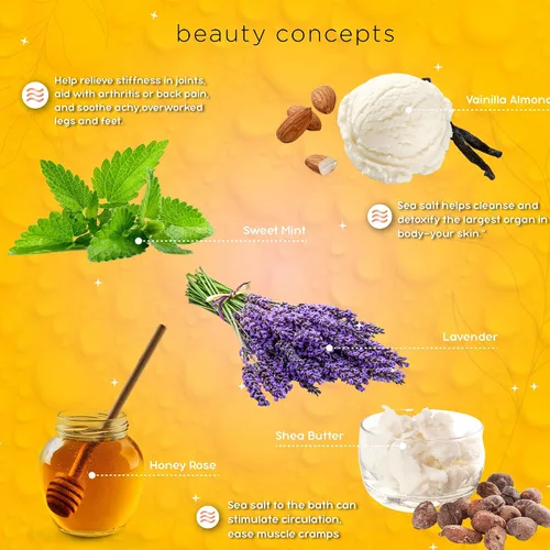 Miniatura 4 de B.C. Beauty Concepts - Sales de baño de aromaterapia, sales de Epsom para remojo, juego de spa de baño relajante, perfumado en almendra de vainilla