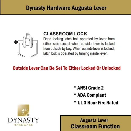 Miniatura 3 de Dynasty Hardware AUG-26D - Palanca de servicio comercial (grado 2, ADA, acabado cromado satinado), AUG-03-26D Cromo satinado