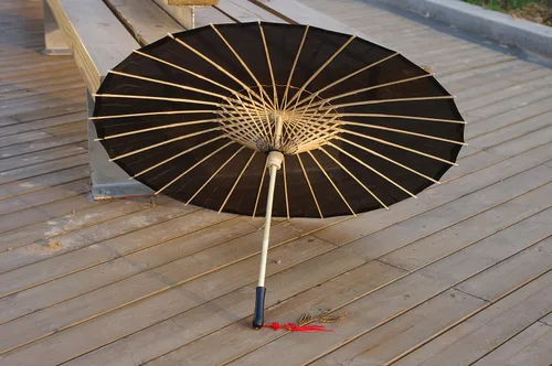 Miniatura 38 de Parasol de tela de bambú liso, ideal para recuerdos de fiesta de boda (fucsia)