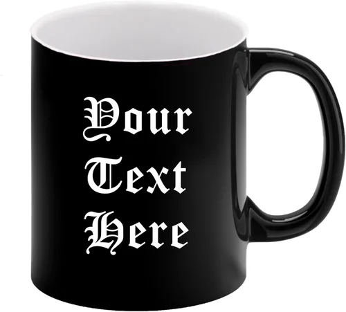 Miniatura 4 de My Personal Memories Taza de café con leche grabada personalizada y taza de té personalizada con su texto (negro)
