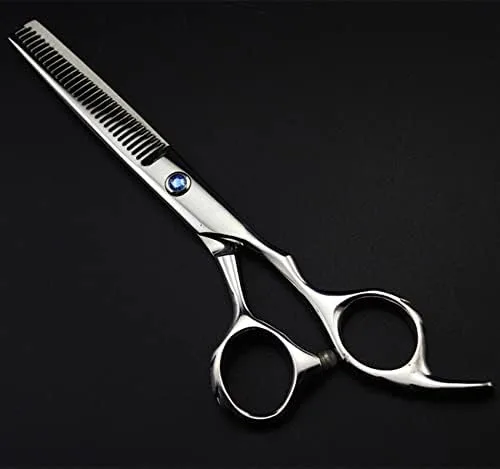Miniatura 4 de Tijeras de corte de pelo, Profesional Japón 440c 6 pulgadas doble adelgazamiento tijeras de pelo maquillaje corte de pelo tijeras calientes barbería