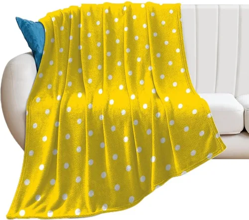 Miniatura 11 de Manta de felpa de lunares blanco aguamarina, suave y acogedora, manta de franela para todas las estaciones, para sofá, cama, 40 x 50 pulgadas