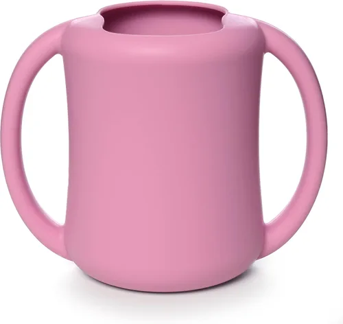 Miniatura 13 de PrimaStella Taza de entrenamiento de silicona para bebés y niños pequeños con asas (coral)