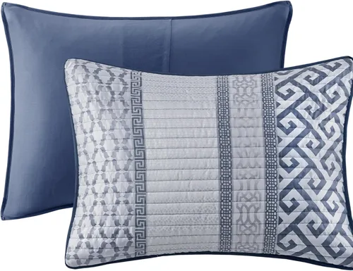 Miniatura 10 de Madison Park - Juego de colchas de lujo con diseño de rayas jacquard - para todas las estaciones, colcha de cama ligera, fundas, almohada Azul