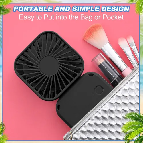 Miniatura 6 de Hortsun 3 piezas de ventilador portátil de collar a granel, mini ventilador de mano personal recargable por USB, pequeños regalos de refrigeración