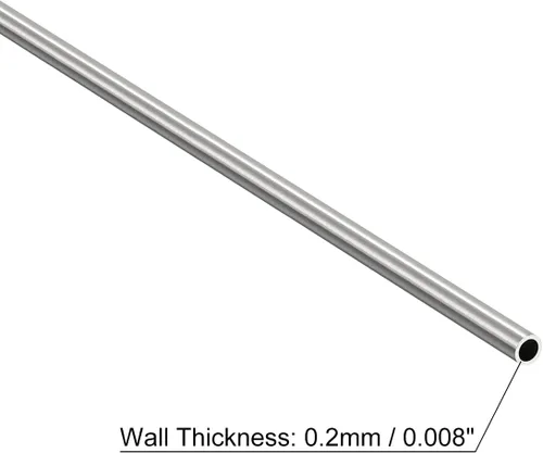 Miniatura 3 de uxcell Tubo capilar de acero inoxidable 304, OD 2.5mm x 0.2mm de espesor de pared, 250mm de longitud, tubo metálico para maquinaria industrial