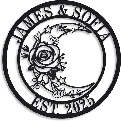 Miniatura 13 de Regalos de Boda para Parejas 2025, Letreros de Nombre Personalizados de Metal, Letreros de Nombre Personalizados, Letrero de Apellido Familiar