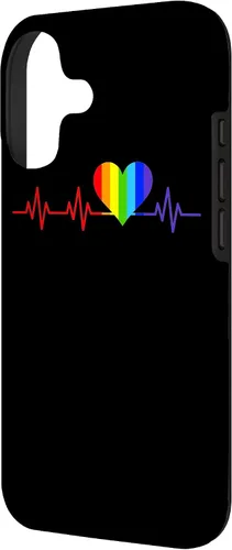 Miniatura 2 de Gay EKG Pulse Heartbeat Pride Flag y Queer LGBTQ Rainbow Case para iPhone 17
