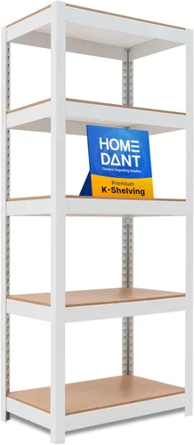 HOMEDANT House - Estantería de metal laminado de 5 niveles de 24.1 pulgadas de ancho, estante de almacenamiento ajustable, estantes resistentes,