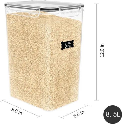 Miniatura 2 de 2 unidades de contenedores de almacenamiento de harina y azúcar (8.5L 287 Oz) Contenedores de almacenamiento de alimentos extra grandes con tapas
