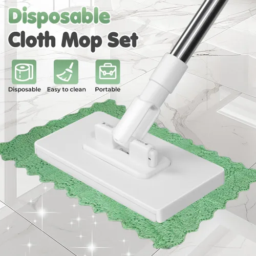Miniatura 2 de Trapeador de polvo desechable con 10 paños reutilizables, mopa desechable para el polvo con 10 pañuelos reutilizables, 39 pulgadas de mango largo