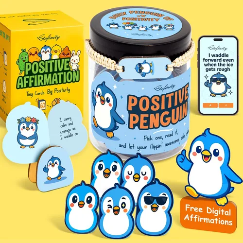 Miniatura 21 de Stofinity Tarro de 60 tarjetas de afirmación de pepinillos positivos – Regalo de aliento, positividad y apoyo emocional para niñas adolescentes