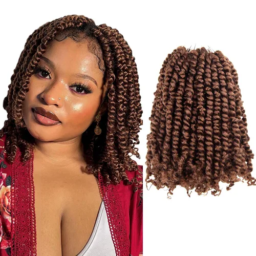 Miniatura 51 de BOHOBABE Cabello de Ganchillo Pre-retorcido Passion Twist de 14 Pulgadas Cabello Corto Ombré Gris Pre-enrollado de Ganchillo Passion Twist para Gris