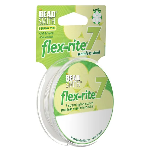 Miniatura 33 de The Beadsmith Flex-Rite - Alambre de acero inoxidable recubierto de nailon de 7 hebras, 0.007 pulgadas de diámetro, transparente, carrete de 30
