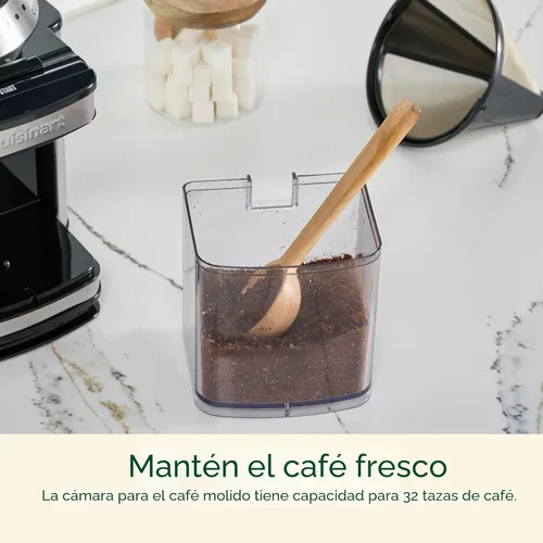 Miniatura 7 de Cuisinart Molinillo de café eléctrico de un solo toque con selector de molienda de 18 posiciones, acero inoxidable, DBM-8P1