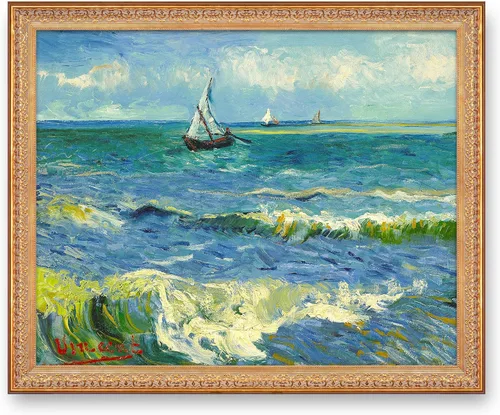 Miniatura 248 de A&T ARTWORK Noche estrellada sobre el Ródano de Vincent Van Gogh. Tamaño del marco: 36 x 30 pulgadas, tamaño de la imagen: 30 x 24 pulgadas