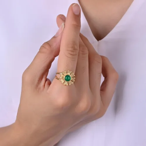 Miniatura 15 de Gempires - Anillos de piedra natural para mujer, ligeros, de cristal, hechos a mano, hipoalergénicos, chapados en oro, para uso diario, regalos