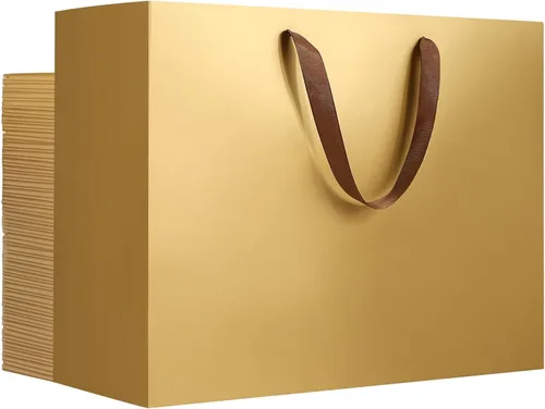Miniatura 59 de EUSOAR Bolsas de regalo grandes negras, paquete de 12 bolsas de papel de compras de 16 x 6 x 12 pulgadas con asas, bolsa de mercancía de papel kraft
