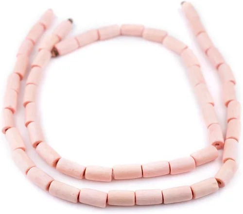 Miniatura 9 de TheBeadChest - Cuentas de madera natural de tubo azul azul (0.591 x 0.315 in): hilo de cuentas de madera ecológico orgánico para hacer joyas