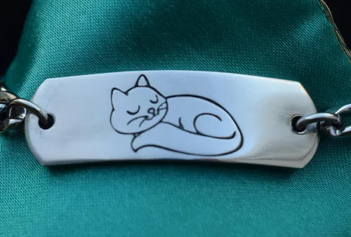 Miniatura 2 de Pulsera de identificación ajustable personalizada para niños y adultos Acero inoxidable Sin gemas