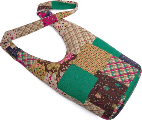 Miniatura 19 de Bolsa de hombro para mujer, de lona en estilo hippie/bohemio para llevar cruzada al hombro, disponible en diferentes colores y estampados