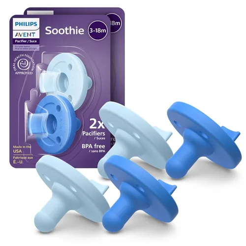 Miniatura 12 de Philips Avent Soothie - Chupetes ortodónticos para bebés, 100% de silicona, de una pieza, sin BPA, para bebés de 3 a 18 meses, verde, paquete de 4
