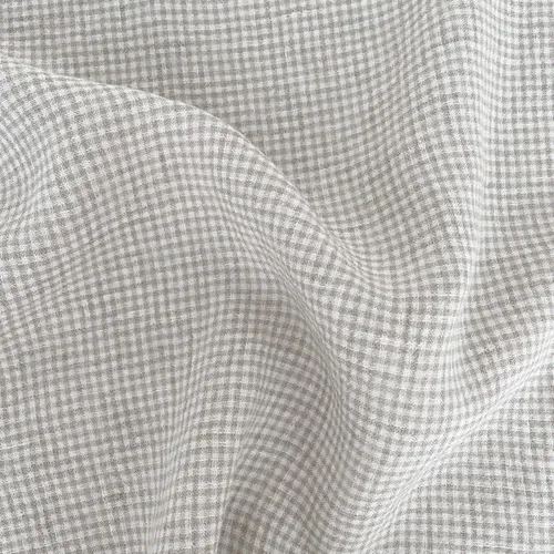 Miniatura 5 de Tela de lino Seersucker Gingham Check 7328 7329 Beige