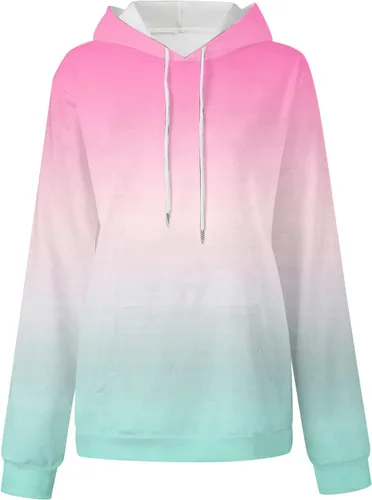 Miniatura 17 de Ceboyel Sudaderas de gran tamaño para mujer, teñido anudado, manga larga, sudaderas con capucha, ajuste holgado, ropa de moda para adolescentes