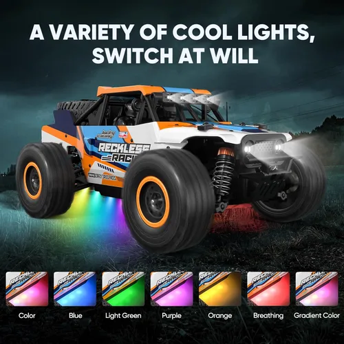 Miniatura 5 de Axirata Auto a Control Remoto, Alta Velocidad 40+KM/H Todoterreno Juguetes de Auto RC Rápido, 1:20 Monster RC Truck 4WD 2.4GHz Impermeable