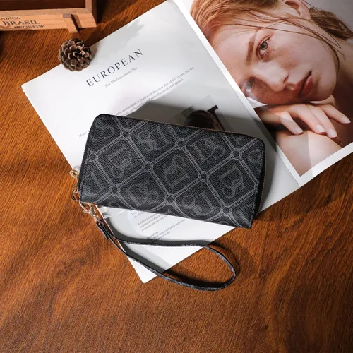 Miniatura 2 de Dasein Cartera con bloqueo RFID para mujer, bolsa de mano de gran capacidad, funda para teléfono con correa para la muñeca, Ds-negro, Cartera