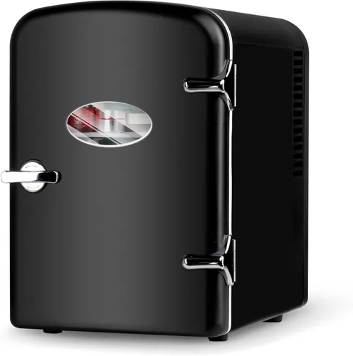 HealSmart Mini refrigerador portátil, refrigeradores compactos enfriadores y calentadores de 4 litros 6 latas, con ventana de observación, 100%