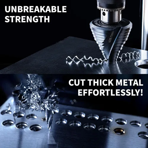 Miniatura 2 de GRENPRO Broca escalonada para juego de metal, broca de paso grande de 1/4" - 2-1/2", M35 HSS Impact Tough Step Brocas para metal, vástago de 1/2