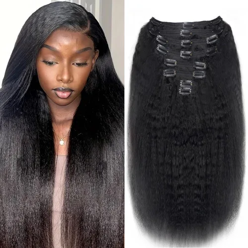 Miniatura 67 de Extensiones de cabello con clip de 12 pulgadas, rizado birmano, negro natural, extensiones de cabello con clip rizado birmano, cabello humano real