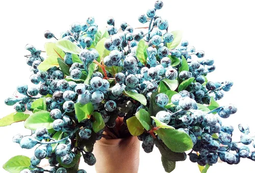 Miniatura 3 de Mistari Flores artificiales California de arándanos sintéticos, tallos de arándanos artificiales para decorar púas de arándanos, frutas, flores